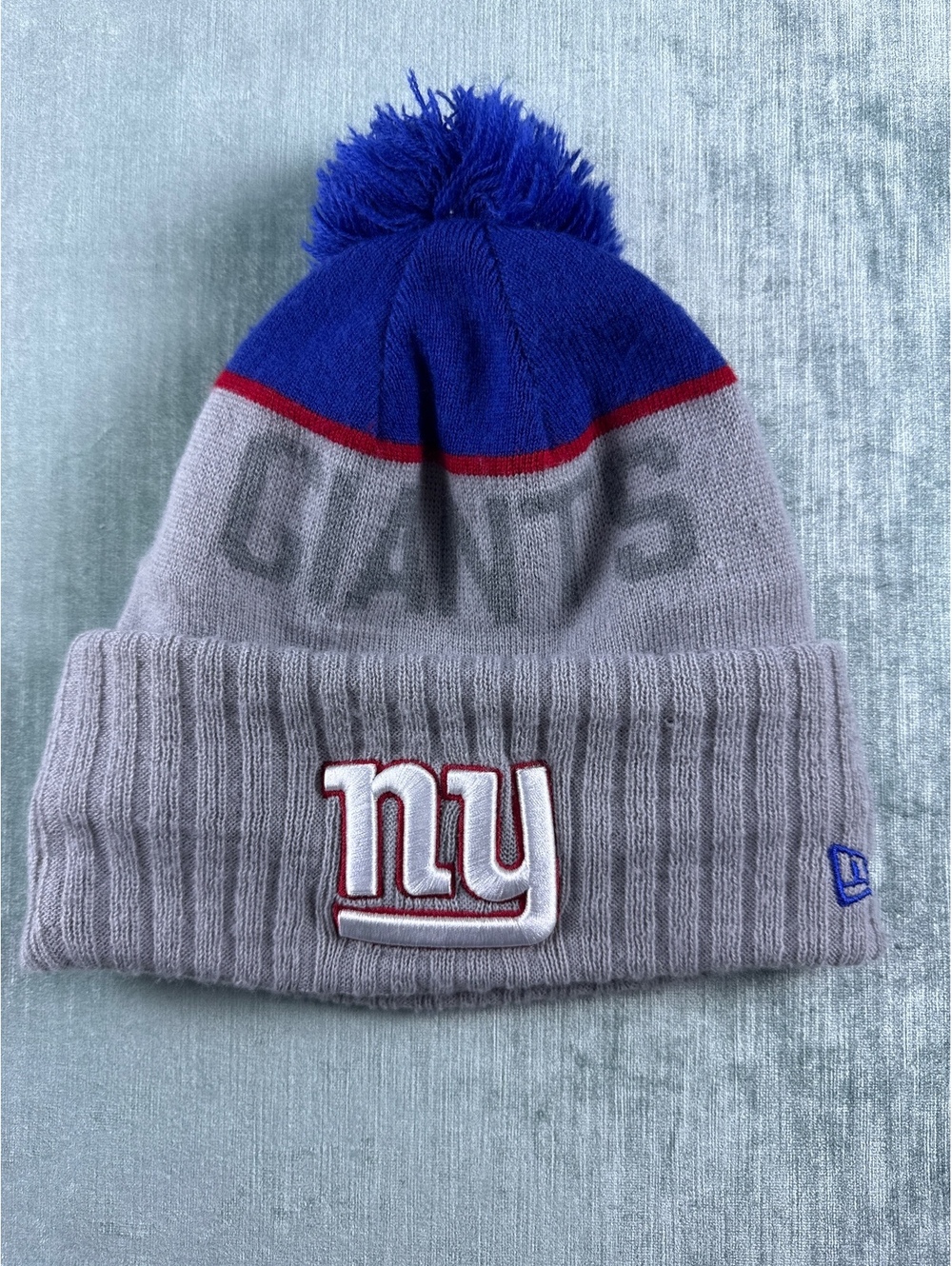 New Era NY Giants NFL pom beanie gray blue OSFM